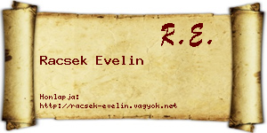 Racsek Evelin névjegykártya